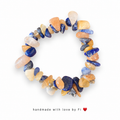 Sodalite, Peach Aventurine & Clear Quartz Chip Bracelet handmade by Fi