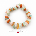 Rose Quartz, Amazonite, Carnelian & Citrine Chunky Chip Bracelet handmade by Fi