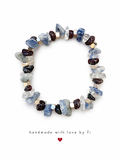 Sodalite chip and dark tiger's eye bracelet handmade by Fi