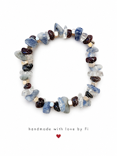 Sodalite chip and dark tiger's eye bracelet handmade by Fi