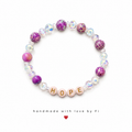 HOPE word bead bracelet with purple imperial jasper and iridescent crystal beads handmade by Fi