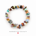 Rainbow Mixed Gemstone Chip Bracelet handmade by Fi