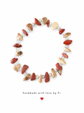 Red jasper and picture jasper chip bracelet with iridescent AB crystal rondelle spacers handmade by Fi