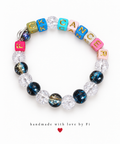 F*ck Cancer Multicolour Letter Bead & Galaxy Crystal Bracelet handmade by Fi