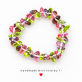 Tropical Translucent Glass Chip Bracelet handmade by Fi