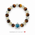 Tiger's Eye & Moonstone Star Charm Bracelet handmade by Fi