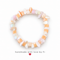 Peach Shell, Freshwater Pearl & Opalite Chip Bracelet handmade by Fi