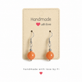 Carnelian drop earrings on silver-tone hooks handmade by Fi