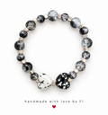 Black Galaxy Crackle & Splatter Art Focal Bracelet handmade by Fi