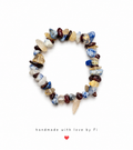 Garnet, sodalite, citrine and moonstone chip bracelet handmade by Fi