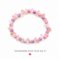 Cherry quartz chip bracelet with purple and pink mosaic imperial jasper rounds handmade by Fi