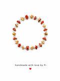 Red jasper and golden picture jasper chip bracelet with clear crystal bicone spacers handmade by Fi