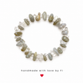 Labradorite and clear quartz chip bracelet handmade by Fi