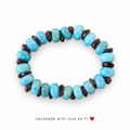 Turquoise & Dark Red Chip Bead Bracelet handmade by Fi
