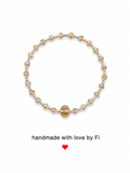 Champagne AB crystal bracelet with disco ball centrepiece and silver ball spacers handmade by Fi